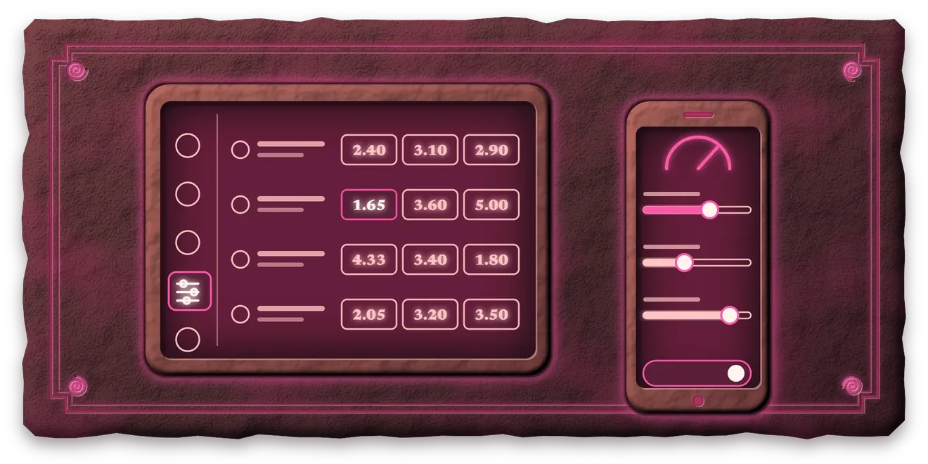 Illustrative betting app screen on a phone and tablet, with the limits menu visible