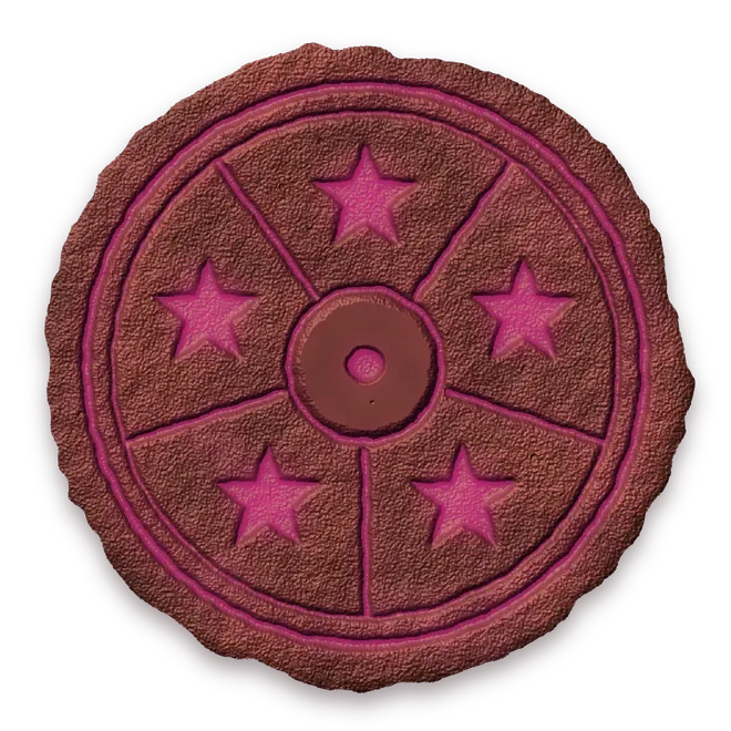 Carved stone medallion with five star sectors