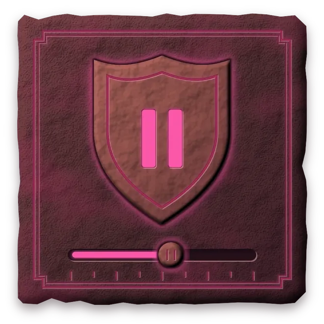 Shield with a pause symbol and a limit slider
